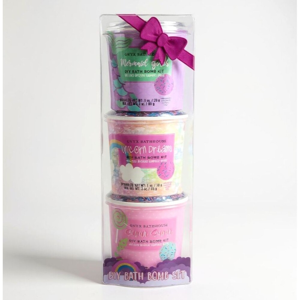 Onyx Bathhouse DIY Bath Bomb Gift Set of 3 | Mystery Surprise in each